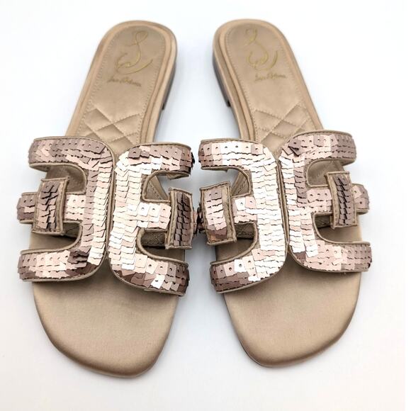 Sam Edelman Bay Glamour Slide Sandals Women's Molten Gold Size US8.5M EU39 - Picture 4 of 14